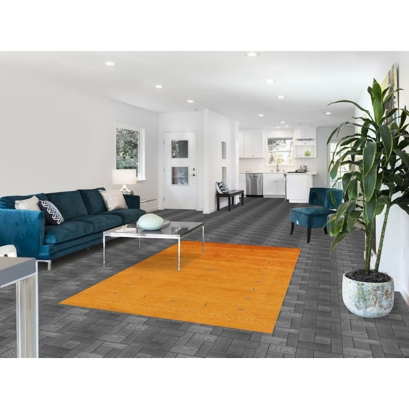 Hand Knotted Oriental 100% Wool Carpet Tribal Tribal Oranges & Rust Gabbeh Area Rug - 7' 7'' X 4' 10''