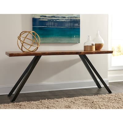 Reese Live Edge Rectangular Console Table in Natural Acacia