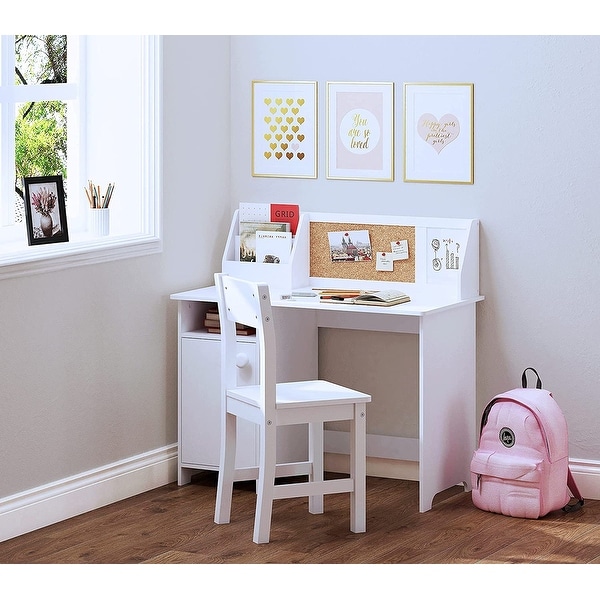 UTEX Kids Study Desk with Chair Wooden Children School Study