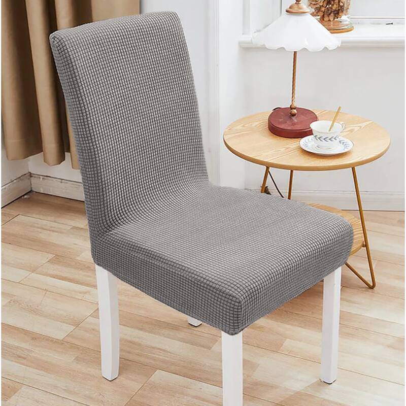 6 Piece Set - Beige Dining Kitchen Desk Chair Stretch Cover Protector Slipcover - 6 Piece Set
