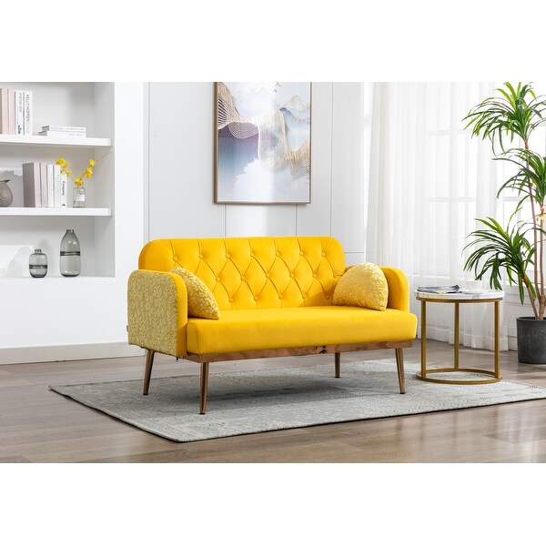Yellow 2 seater sofa bed discount