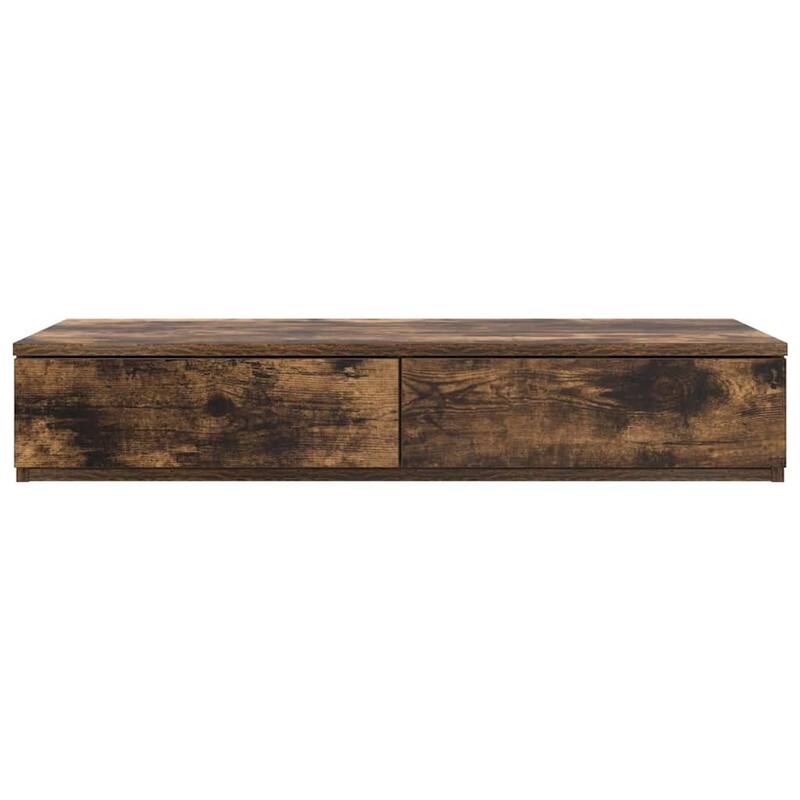 vidaXL Bed Drawers Smoked Oak 31.50 x 14.37 x 6.50 in Engineered Wood