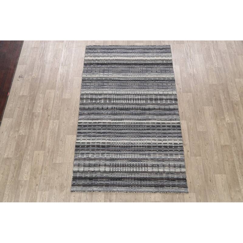 Geometric Modern Moroccan Oriental Wool Area Rug Handmade Carpet - 4'10" x 7'11"