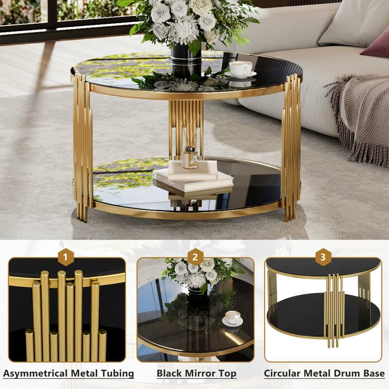 Modern Black Mirror Coffee Table