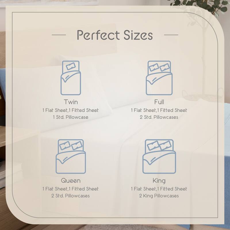 Vellux Solid Jersey Knit Sheet Set - Cotton Blend, Deep Pocket, Ultra Soft