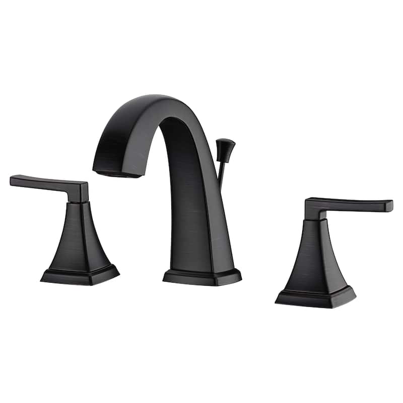 Ultra Faucets Lotto Collection 3-Hole Two-Handle Widespread Lavatory Faucet with Pop-Up Assembly - Matte Black UF57107