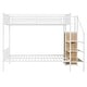 preview thumbnail 14 of 18, Twin Over Full Bunk Bed with Wire Shelving and Lateral Storage Ladder, Metal Bunk Bedframe with Bulit-in Wardrobe and Slats