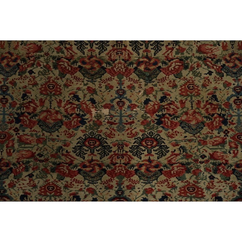 Hand Knotted Oriental 100% Wool Carpet Traditional Floral Beige & Ivories Senneh Area Rug - 6' 2'' X 3' 9''