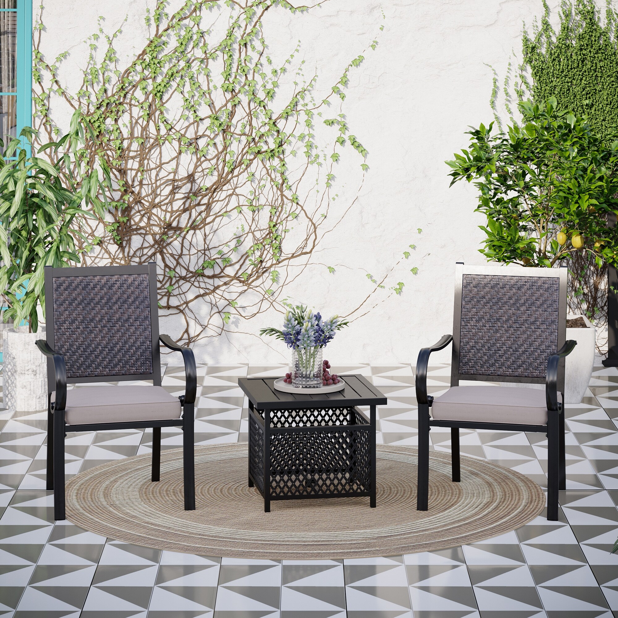 Moana 3 piece 2025 bistro set with cushions
