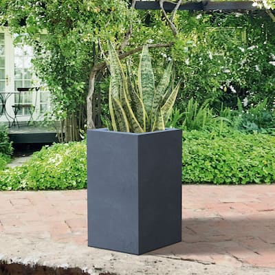 Durx-litecrete Lightweight Concrete Tall Light Granite Planter-Medium - 11'x11'x23.6'