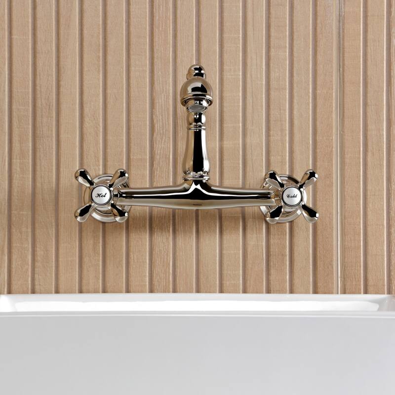 Kingston Brass English Country Two-Handle 2-Hole Wall Mount Bathroom Faucet