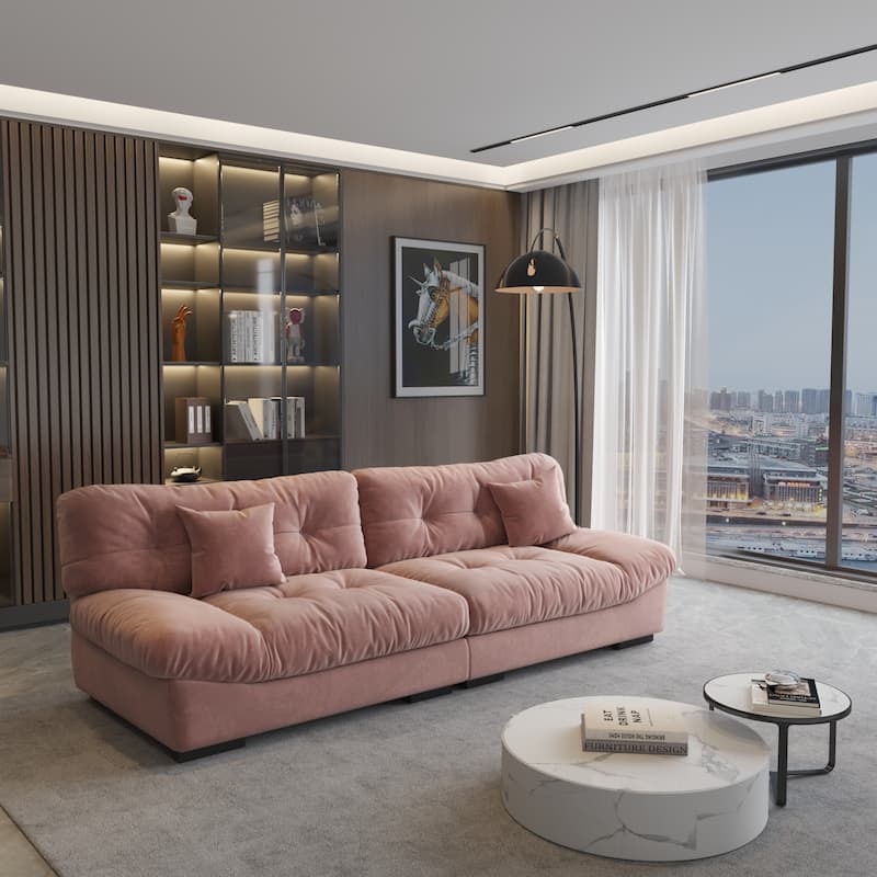 105'' Minimalism Cloud Sofa Loveseat with Two Pillow