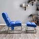preview thumbnail 46 of 67, MCombo Accent Chair with Ottoman,Velvet Modern Side Pocket Metal Legs Club Chair,0014