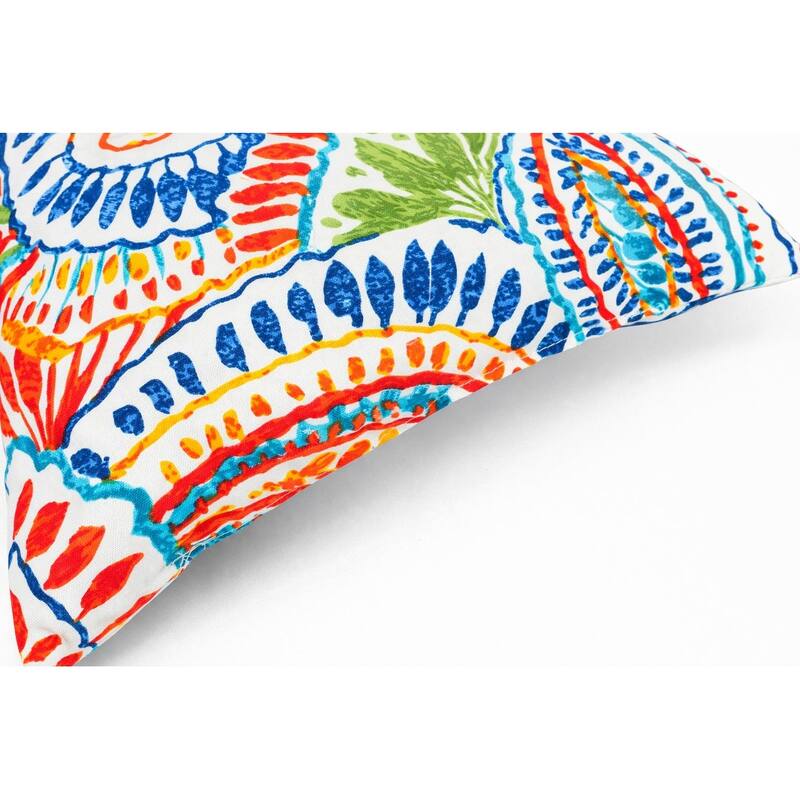 Anmytek Outdoor Throw Pillows Set of 2 Square Water Resistant Paisley Floral Pattern Patio Cushions Boho