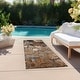 preview thumbnail 71 of 135, Machine Washable Indoor/ Outdoor Modern Floral Chantille Rug 2'3" x 7'6" - Paprika