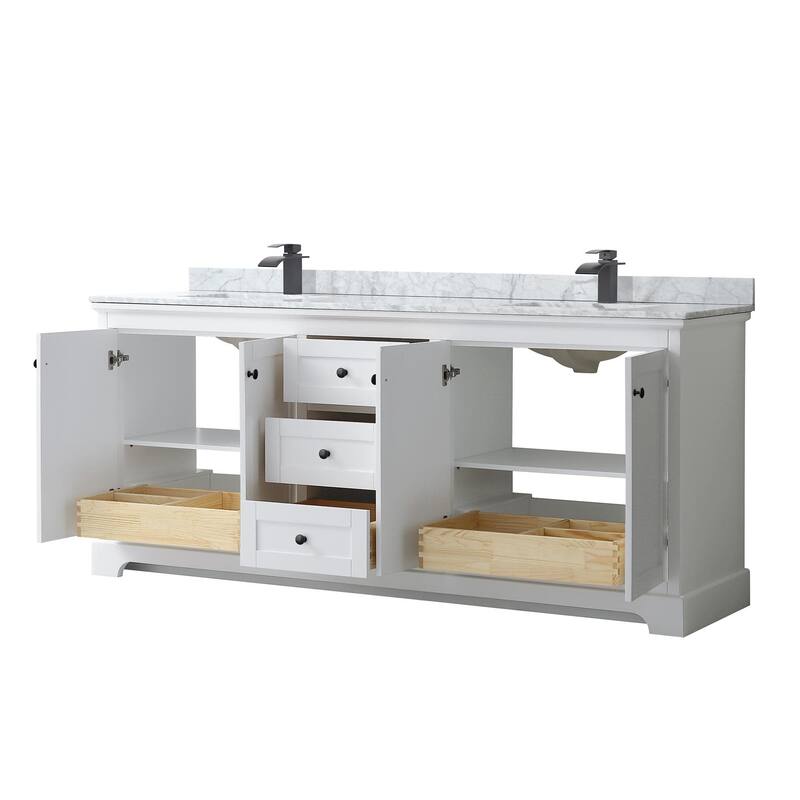 Wyndham Collection Avery 80" Free Standing Double Basin Vanity Set