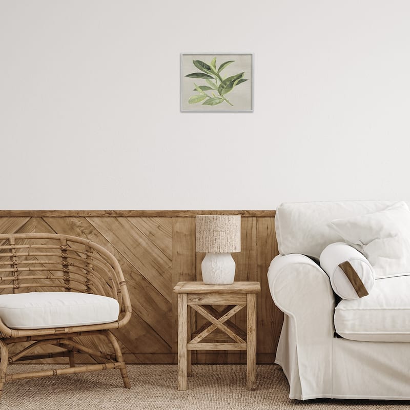 Stupell Green Tea Plant Leaf Framed Giclee Art Design By Lanie Loreth