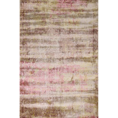 Colorful Abstract Modern Area Rug Handmade Wool Carpet - 5'2"x 7'7"