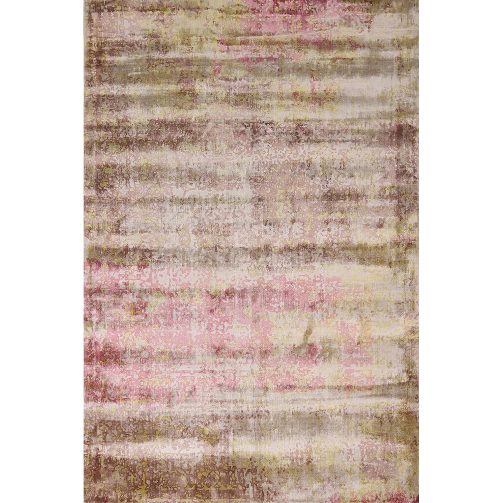 Colorful Abstract Modern Area Rug Handmade Wool Carpet - 5'2"x 7'7"