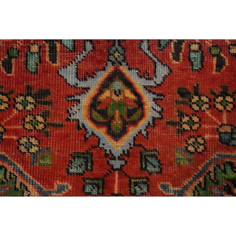 Hand Knotted Oriental 100% Wool Carpet Traditional Floral Oranges & Rust Tabriz Area Rug - 4' 6'' X 3' 2''