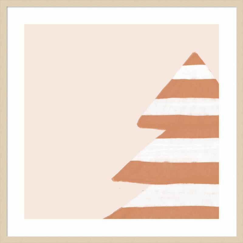 Stripey Christmas Tree by Orara Studio Wood Framed Wall Art Print