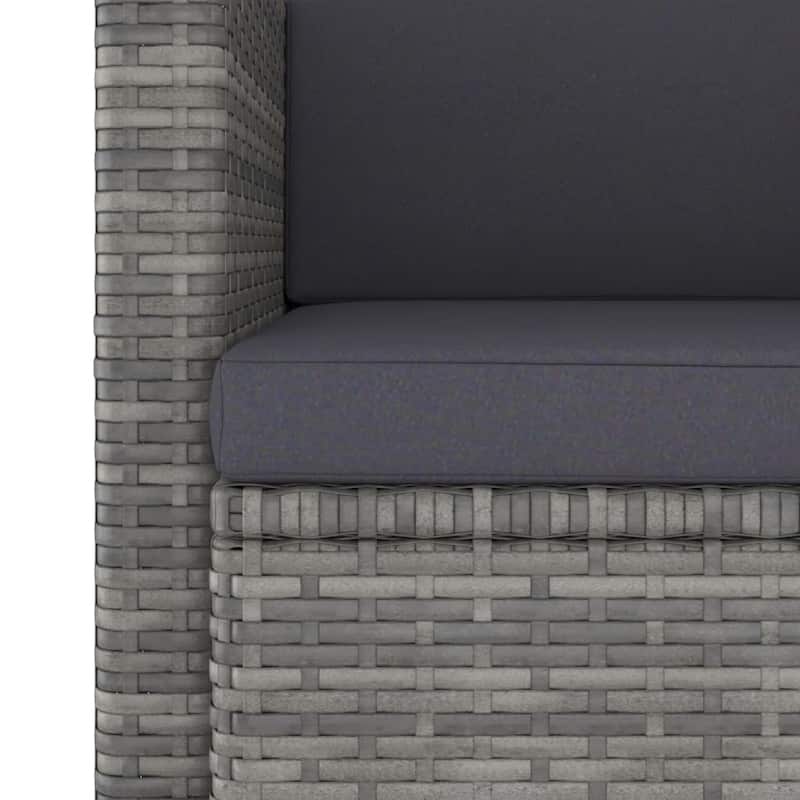 vidaXL 2 Seater Sofa Couch with Cushions Patio Wicker Love Seat PE Rattan
