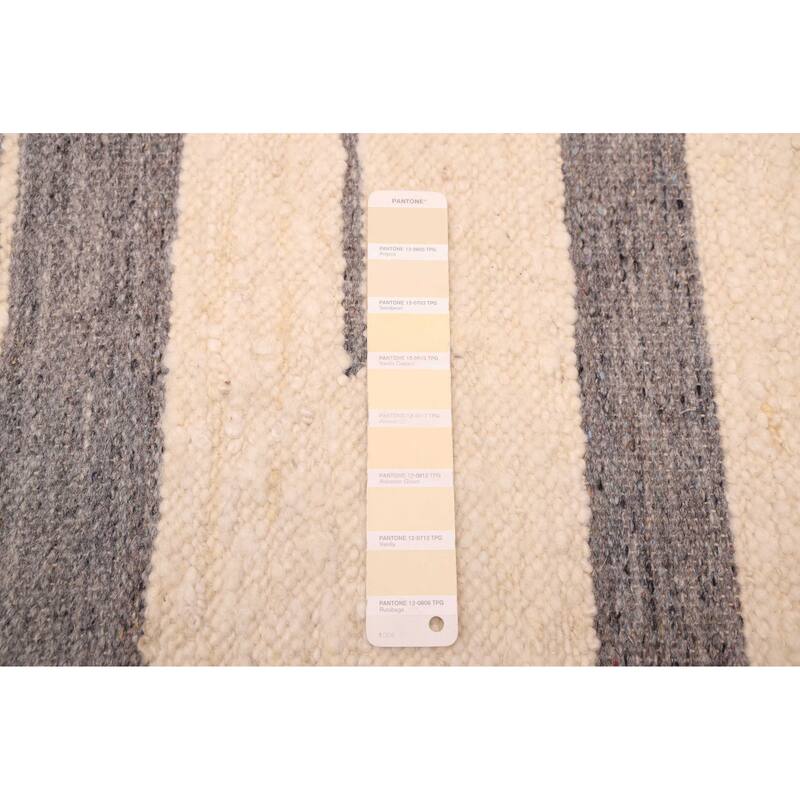 ECARPETGALLERY Flat-Weave Marrakech Cream Wool Kilim - 5'0 x 8'0