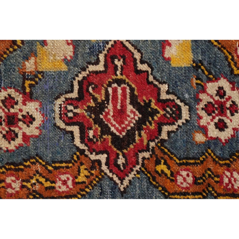 Hand Knotted Oriental 100% Wool Carpet Transitional Floral Oranges & Rust Oushak Area Rug - 9' 0'' X 6' 9''