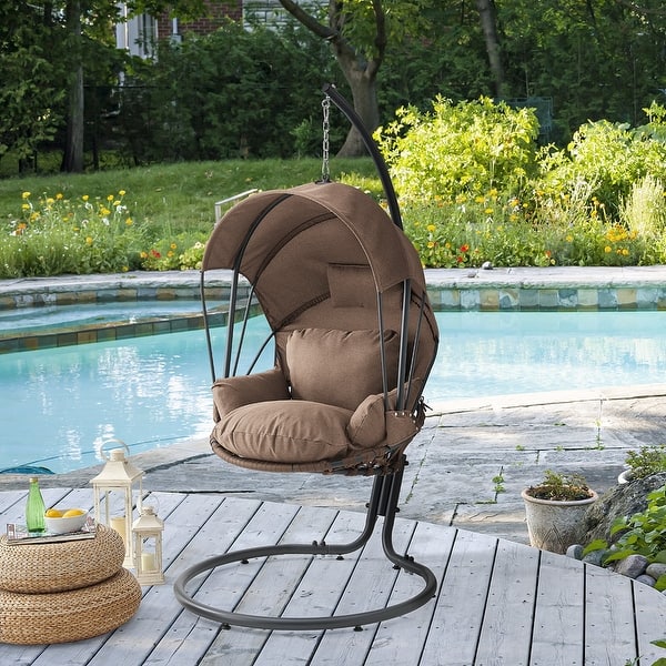 Hanging Egg Chair Swing Chair Cushions with Stand Lounge Egg Chair
