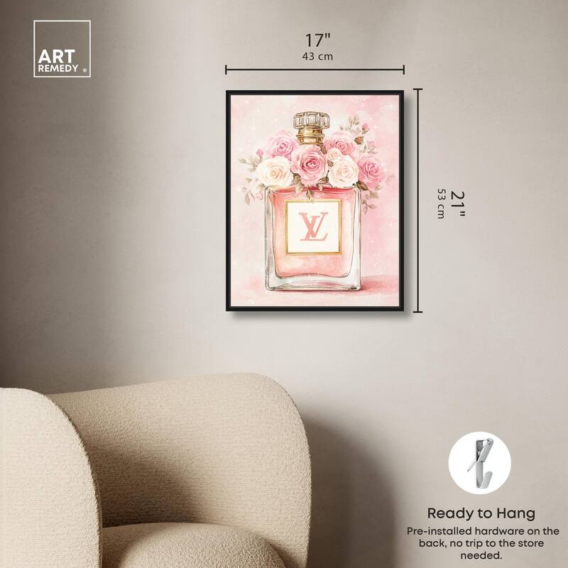 Delicate Floral Perfume Blush Canvas by Art Remedy
