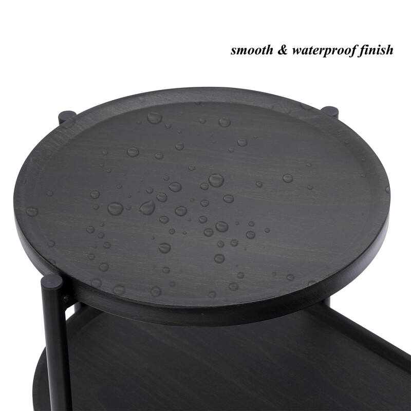 Modern Wooden Coffee Table with Storage Tray