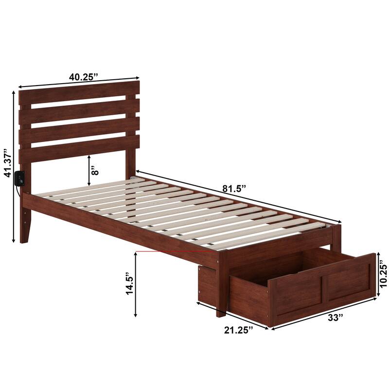 Oxford Platform Bed with Foot Drawer