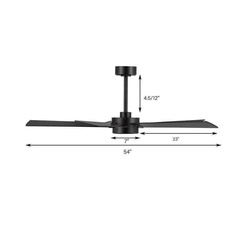 MLiAN 54 inch 5 Blades Indoor Ceiling Fan Remote Control 6-Speed DC - N/A