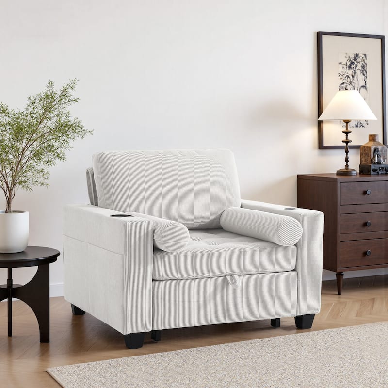 3-in-1 Adjustable Sleeper Sofa Bed Convertible Chair for Living Room