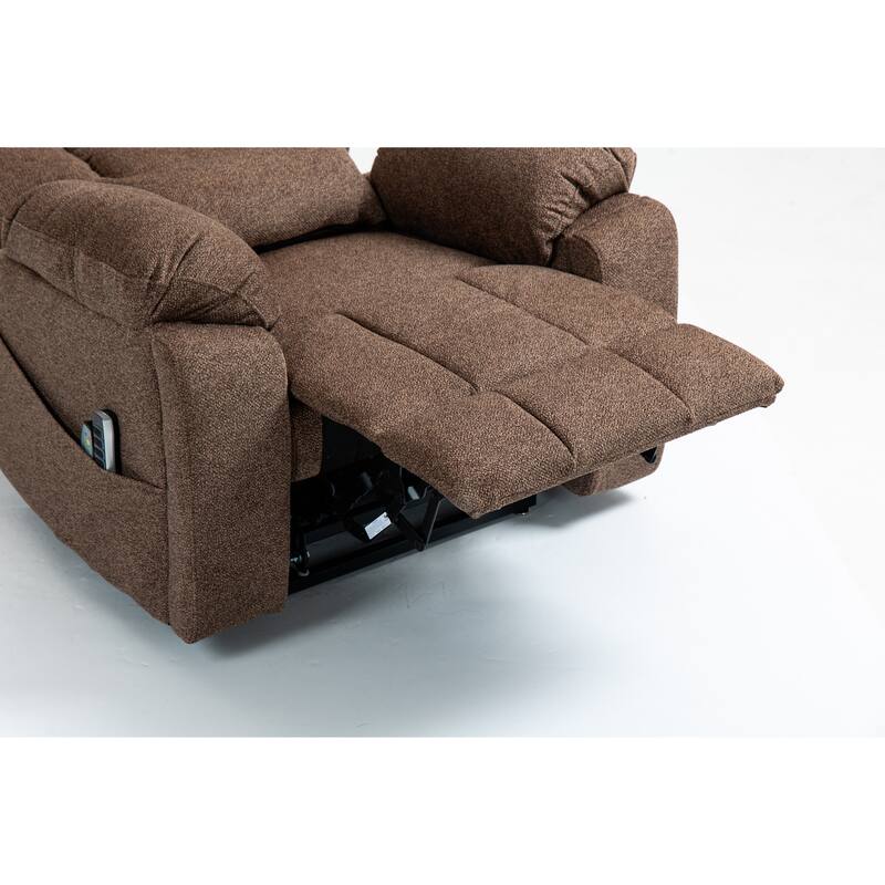 Power Lift Recliner Chair with Heat & Massage, Ergonomic Single Sofa Chair, Electric Recliner Chair with 2 Cup Holders