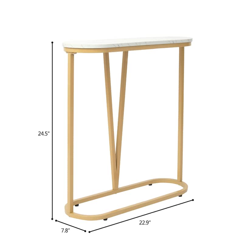 Narrow Side Table with Shelf, 25-inch Tall End Table for Small Space