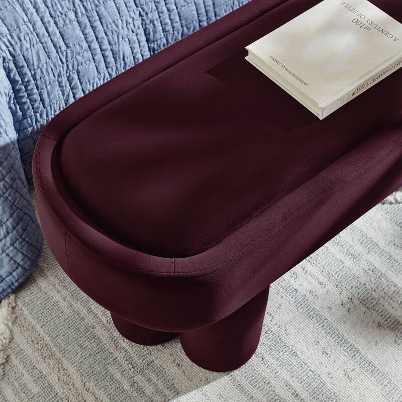 Mossi Oval Performance Velvet Accent Bench