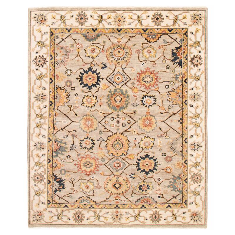 ECARPETGALLERY Hand-knotted Jules Serapi Light Grey Wool Rug - 7'10 x 9'10 - Light Grey - 7'10 x 9'10