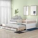 preview thumbnail 1 of 10, Stylish Daybed - Pull-Out Trundle, Three Functional Drawers, and Modern Design - Ideal for Sleepovers and Storage, White White - Full
