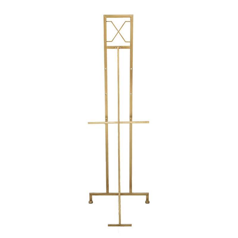 57 Inch Easel Stand, Gold Iron Frame, Free Standing for an Artists Touch