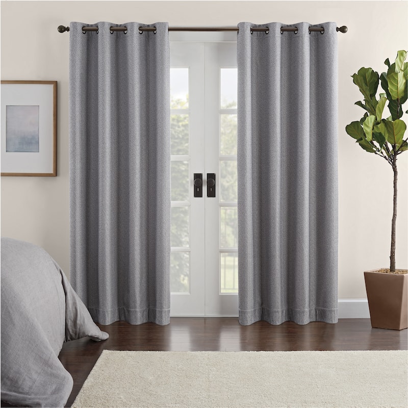 Eclipse Aura Chevron Draft Stopper Energy Saving 100% Blackout Grommet Top Curtain Panel