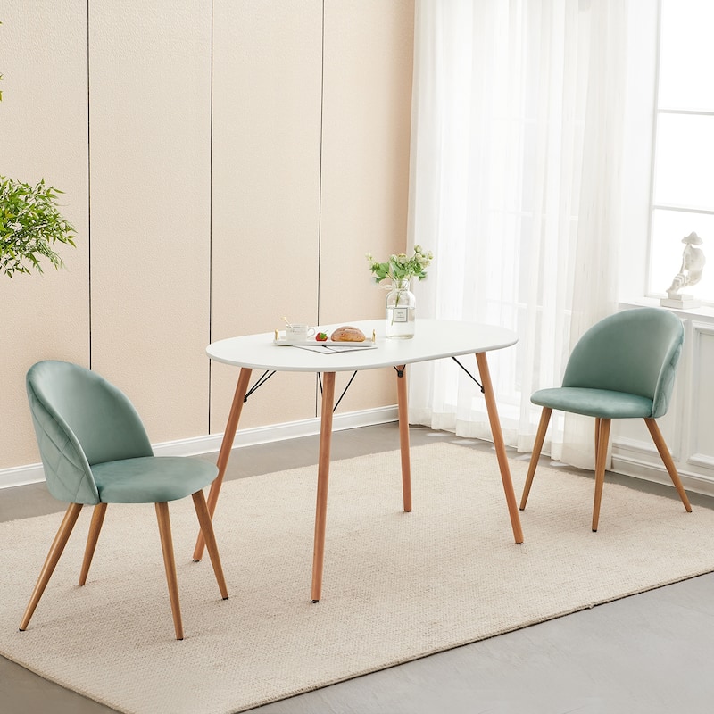 HomyLin Modern Upholstered Fabric Dining Chair Mid Back Armless