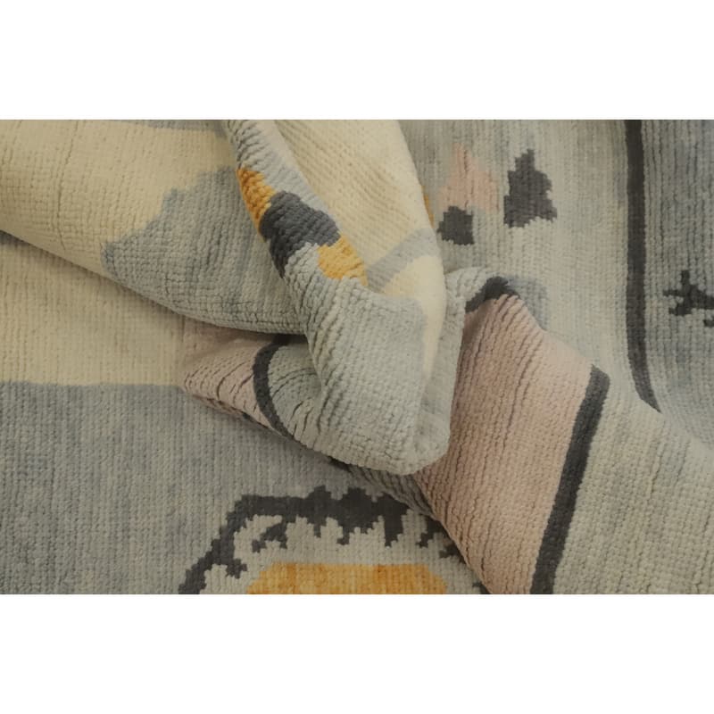 Geometric Gabbeh Vegetable Dye Area Rug Handmade Wool Carpet - 12' 1'' X 8' 11''