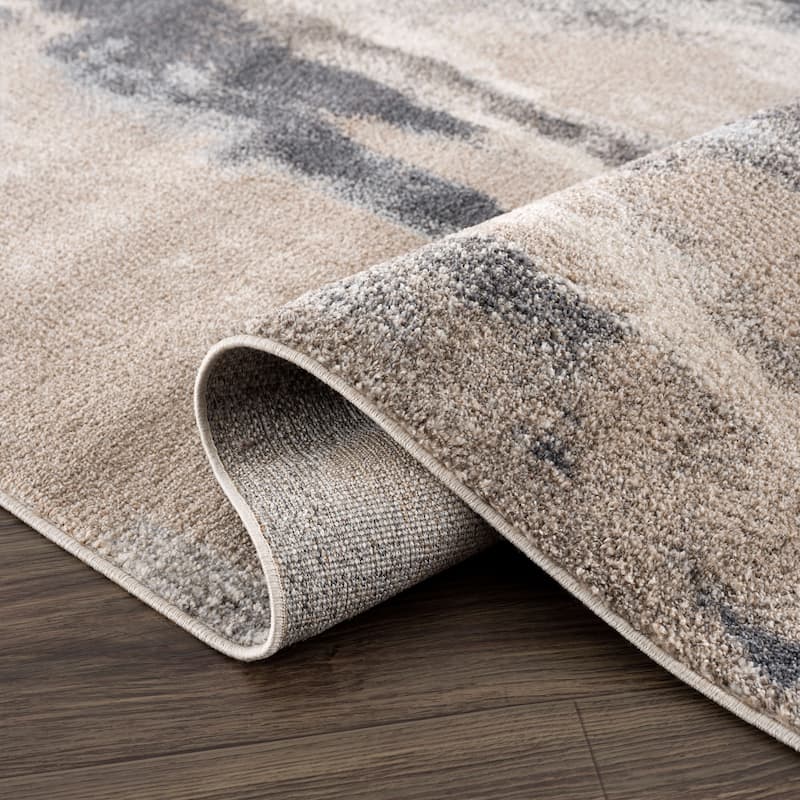 Abani Rugs Sahara SAH120A Wall of Sand Beige Dark Brown Area Rug