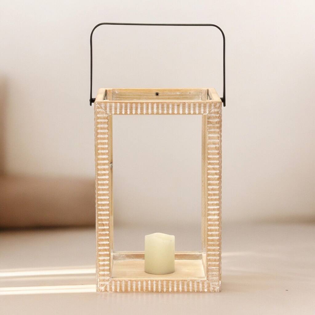 Aber Ridge Patterned Wood Lantern