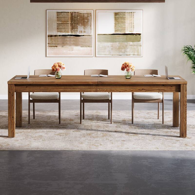 6.5 ft Solid Wood Conference Table, 78.7" Rectangular Meeting Table