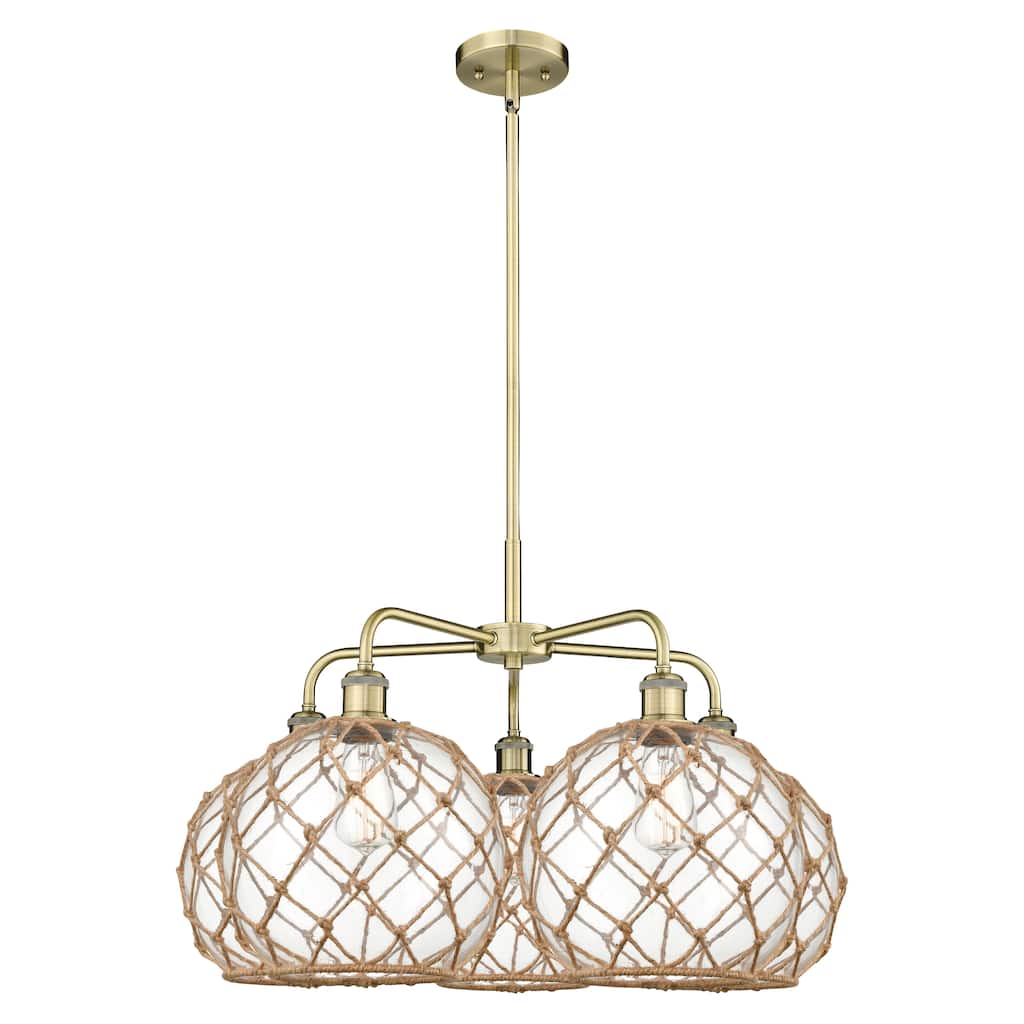 Innovations Lighting Endless Possibilities Ballston - Farmhouse Rope - 5 Light 29" Stem Hung Chandelier