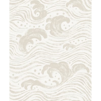 A-Street Prints Swell Beige Ocean Wave Wallpaper