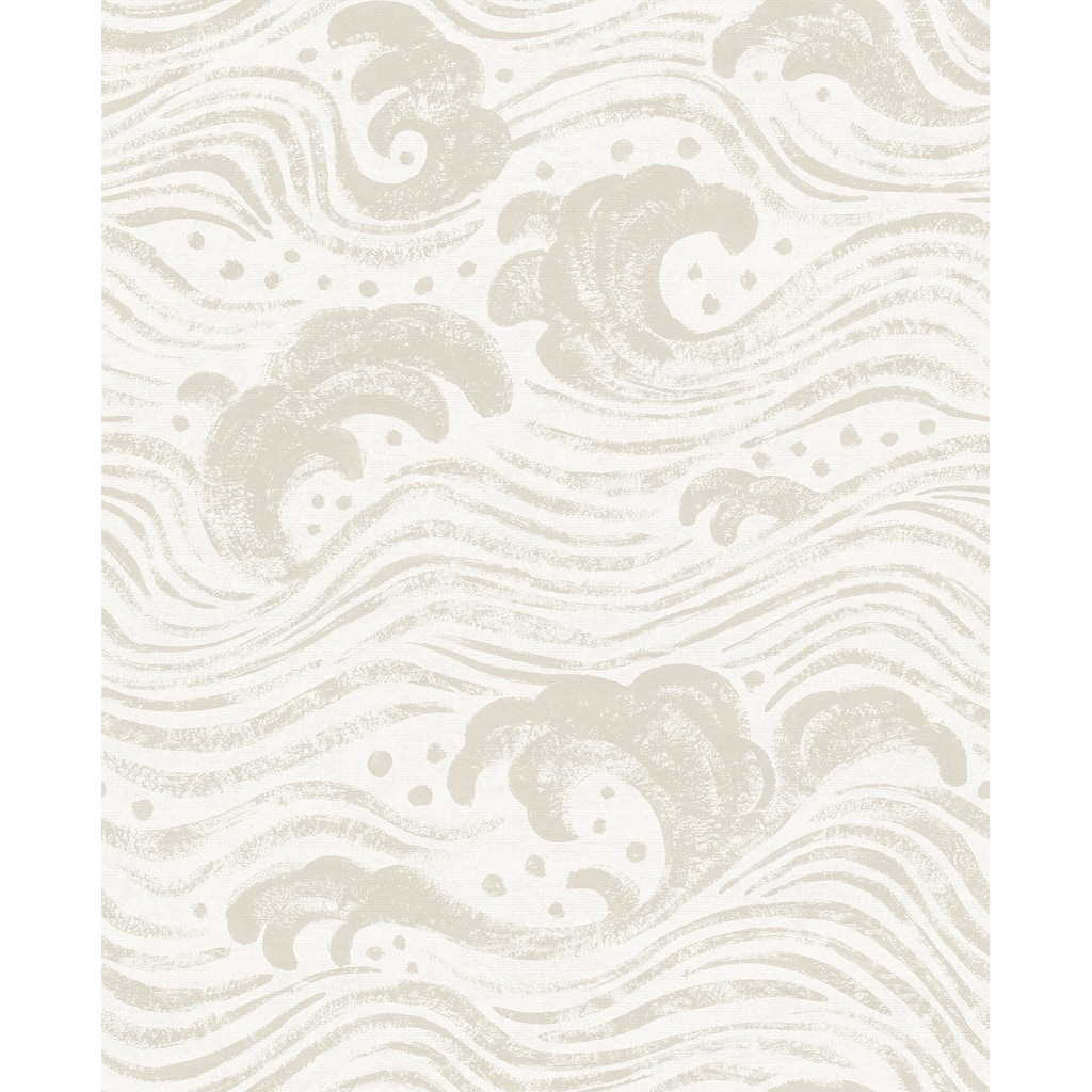 A-Street Prints Swell Beige Ocean Wave Wallpaper