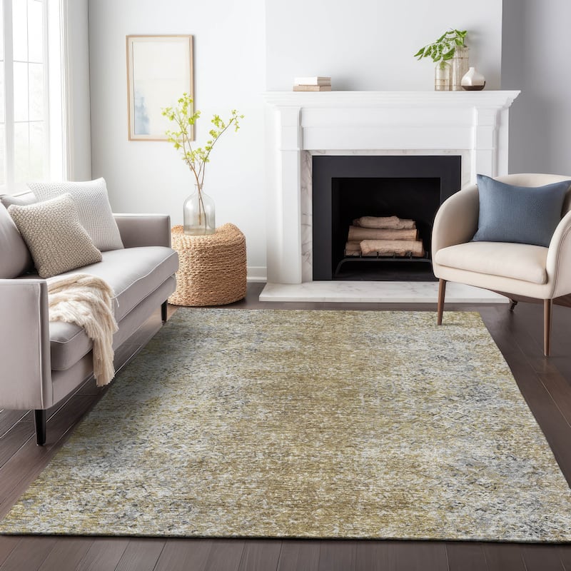 Machine Washable Indoor/ Outdoor Chantille Solid Contemporary Rug